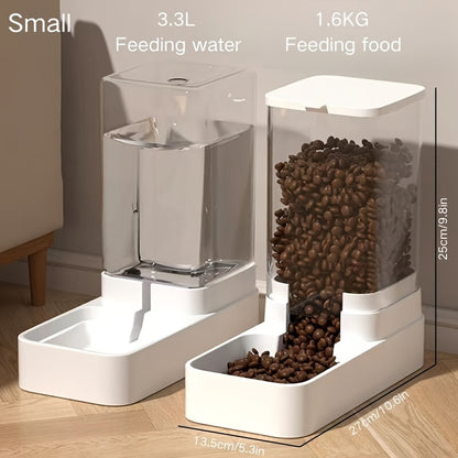 Automatic pet feeder and water dispenser set for dogs & cats