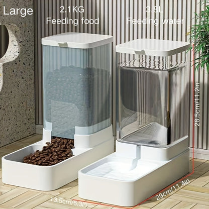 Automatic pet feeder and water dispenser set for dogs & cats