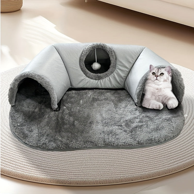 3-in-1 Cozy Cat Tunnel Playhouse